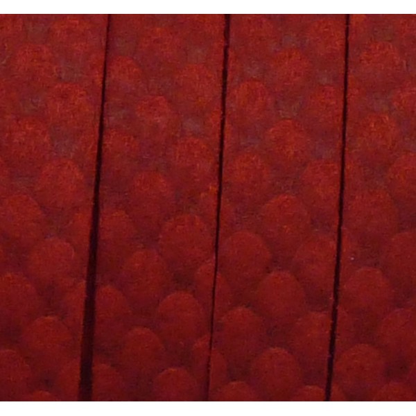 25cm Cordon Plat Large 9,5mm Suedine Aspect Daim De Couleur Rouge - Photo n°1