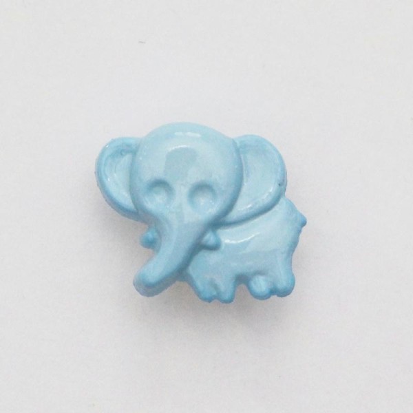 Lot de 10 x Boutons Eléphant à Queue 15mm : Bleu - Photo n°1
