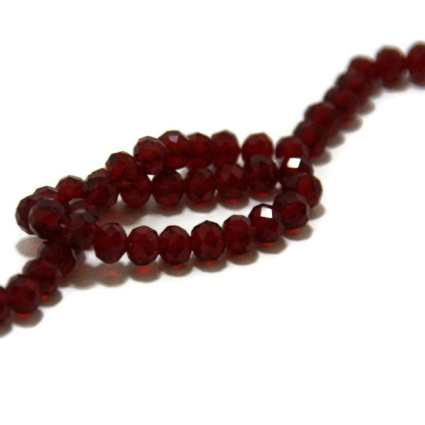 20 Perles en cristal rouge à facettes 6mm - Photo n°1