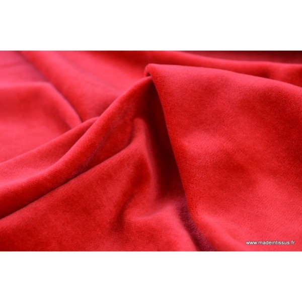 Tissu velours rasé pyjamas nicky Rouge .x1m - Photo n°4