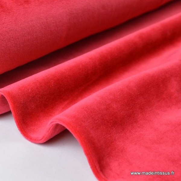 Tissu velours rasé pyjamas nicky Rouge .x1m - Photo n°1
