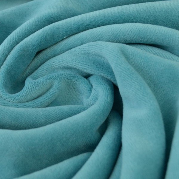 Tissu velours rasé pyjamas nicky Turquoise .x1m - Photo n°1