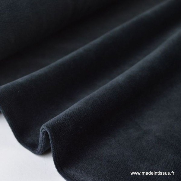 Tissu velours rasé pyjamas nicky Noir .x1m - Photo n°1