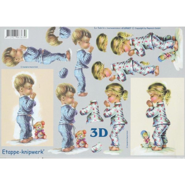 Feuille 3D à découper A4 Enfant Pyjama Naissance - Photo n°1