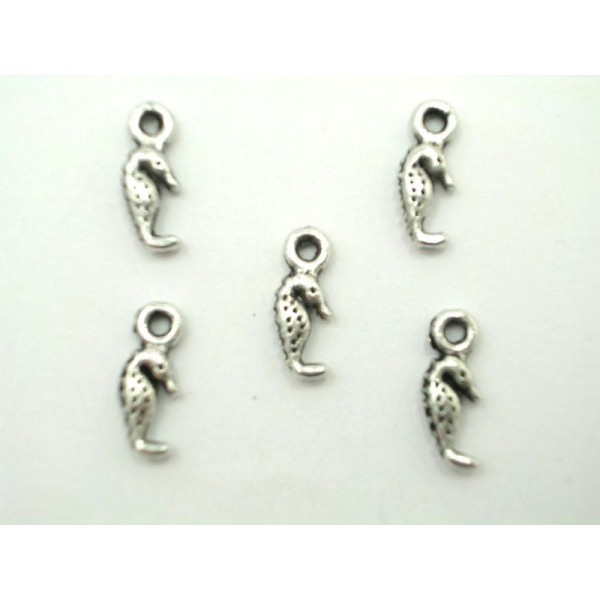 LOT  5 CHARMS METALS : Hypocampe 10mm - Photo n°1