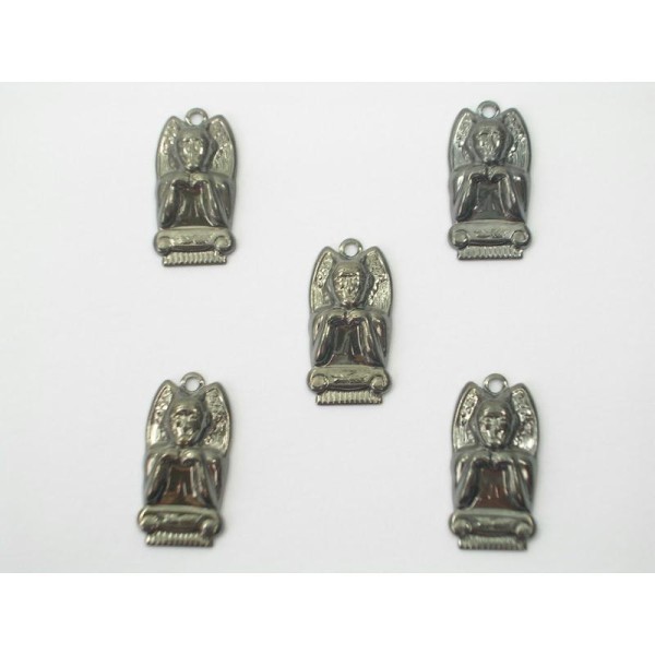 LOT  5 CHARMS METALS NOIRS  : Diable 20mm - Photo n°1