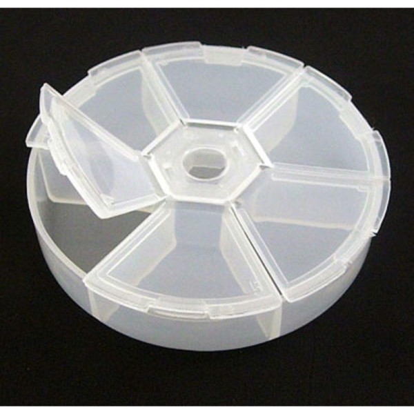 Boite vide plastique ronde diametre 8cm - Photo n°1