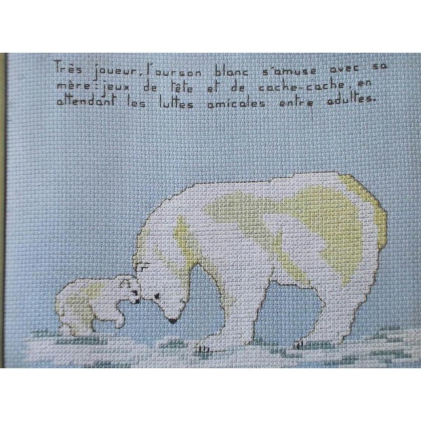 KIT A BRODER : l'ourse polaire et son petit - Photo n°1
