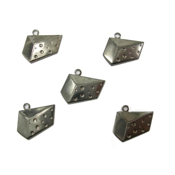 LOT  5 CHARMS METALS NOIRS  : gruyere 20mm - Photo n°1