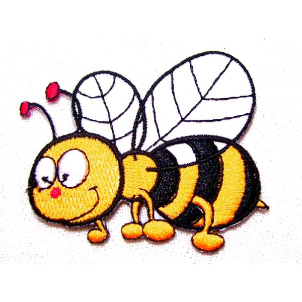 APPLIQUE TISSU THERMOCOLLANT : abeille 70*60mm - Photo n°1