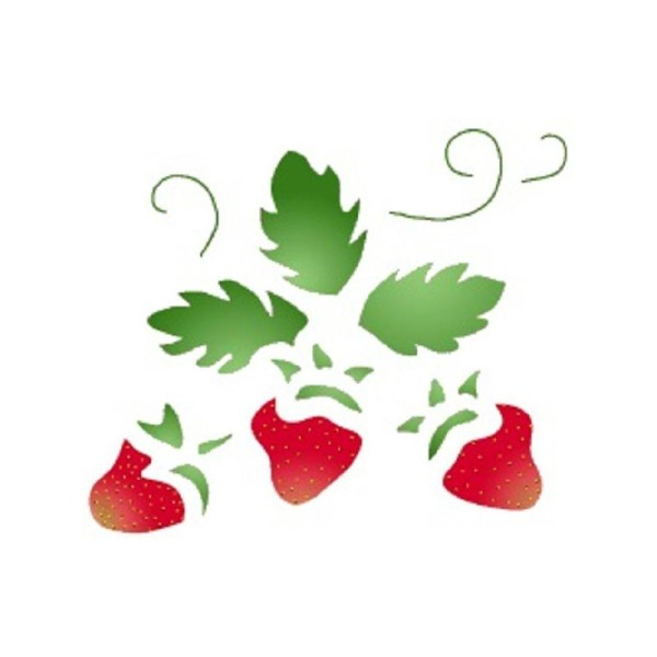 POCHOIR NEUF  ROSE 17*12cm : Les fraises - Photo n°1