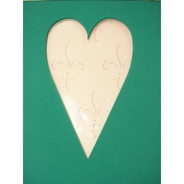 POCHOIR 3D  mousse vert motif : le coeur - Photo n°1