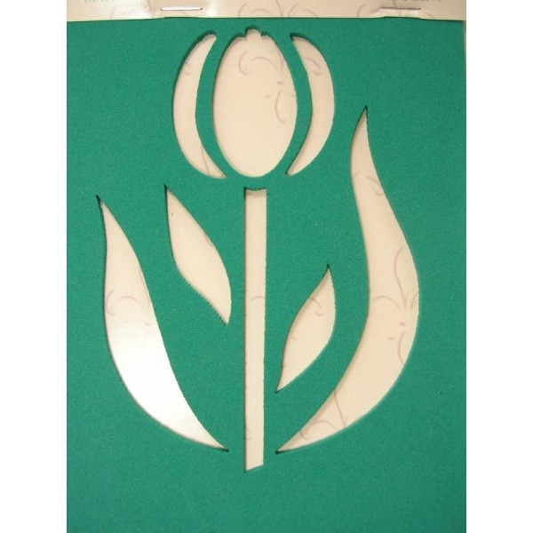 POCHOIR 3D  mousse vert motif : la tulipe - Photo n°1