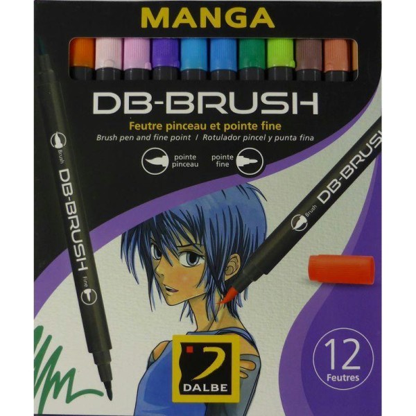 Set 12 feutres pinceau DB-Brush Manga - Photo n°1