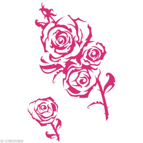 Pochoir MyStyle pour textile Rose et épines 21 x 29,7 cm - Photo n°1