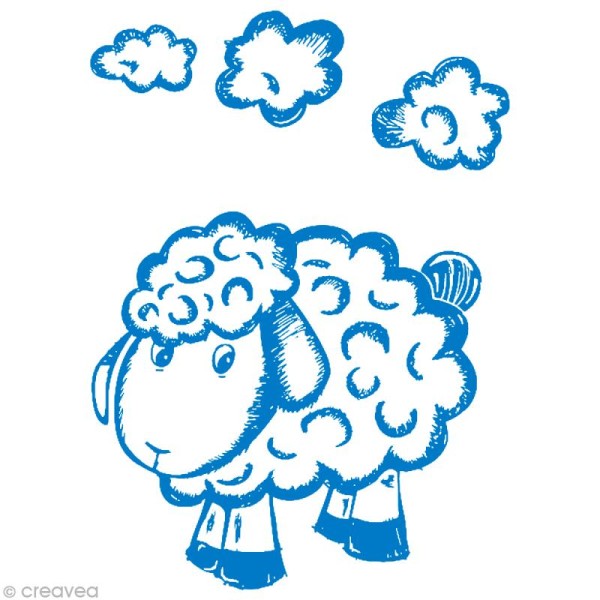 Pochoir MyStyle pour textile Mouton mignon et nuages 21 x 14,8 cm - Photo n°1