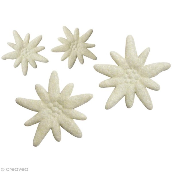 Edelweiss en feutrine blanche x 5 - Photo n°1