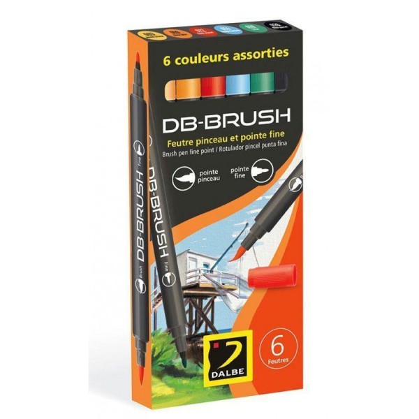 Feutre DB Brush boîte de 6 feutres basique - Dalbe - Photo n°1
