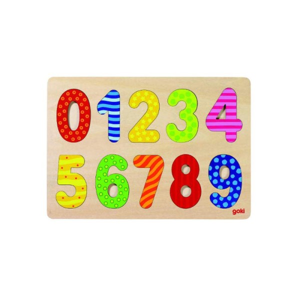 Puzzle de chiffres 0-9 en bois - Photo n°1
