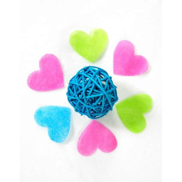 Confettis coeurs non tissés (x100) turquoise - Photo n°2