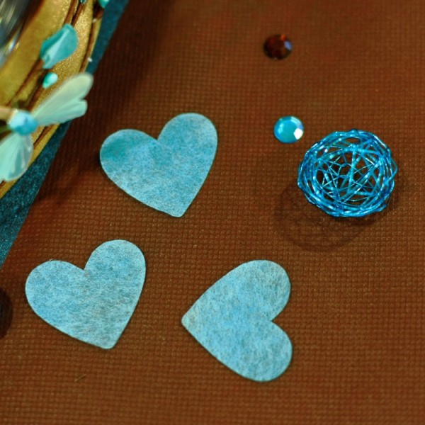 Confettis coeurs non tissés (x100) turquoise - Photo n°3