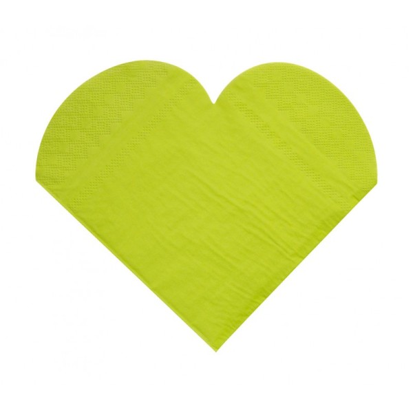 Serviettes de table forme coeur (x20) vert anis - Photo n°1