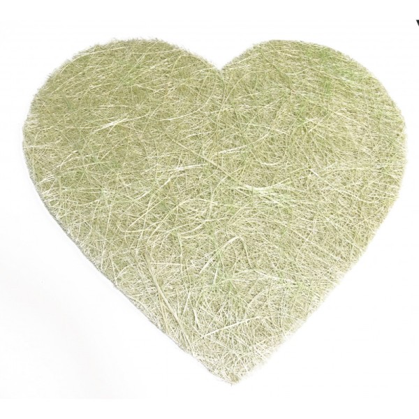 Sets coeur en sisal (x6) vert anis - Photo n°1