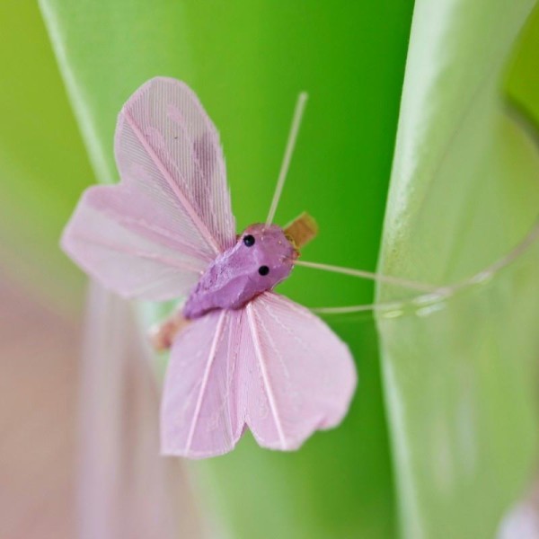Mini papillons sur pince (x6) parme - Photo n°1