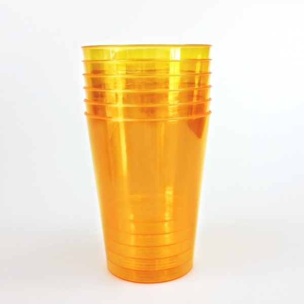 Gobelets en plastique orange (x8) - Photo n°2