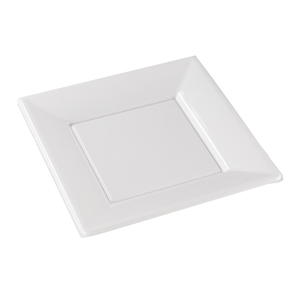 Assiettes carrées (x8) blanc - Photo n°1