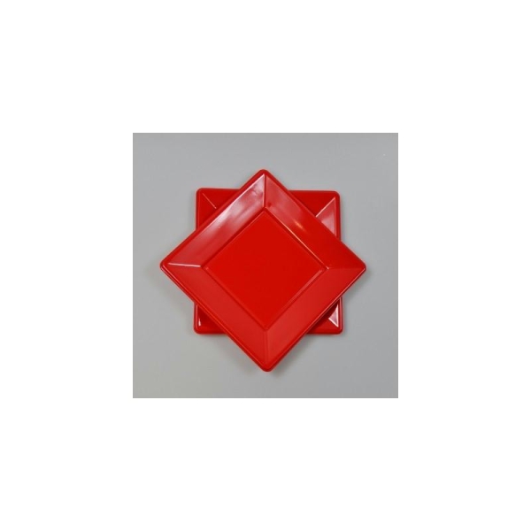 Assiettes carrées (x8) rouge - Photo n°1