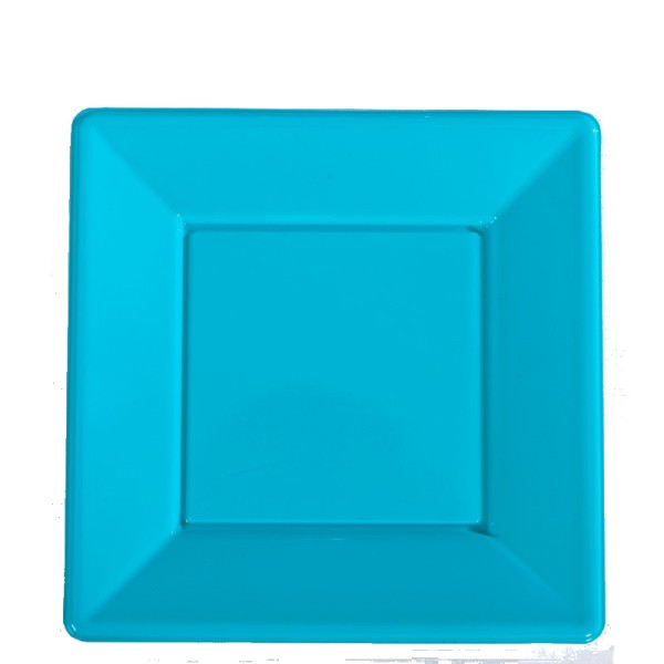 Assiettes carrées (x8) turquoise - Photo n°2