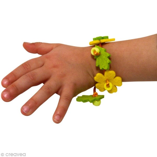 Kit bracelet en feutrine jaune et vert - Lea - Photo n°3
