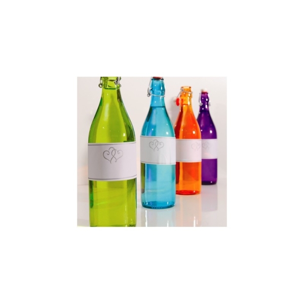 Etiquettes bouteille (x24) blanc /argent - Photo n°2