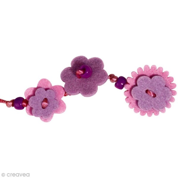 Kit bracelet en feutrine rose et mauve - Sarah - Photo n°2