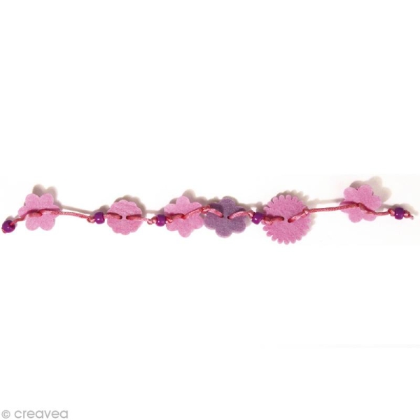 Kit bracelet en feutrine rose et mauve - Sarah - Photo n°5