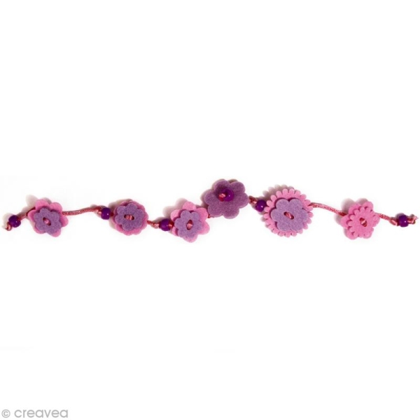 Kit bracelet en feutrine rose et mauve - Sarah - Photo n°6