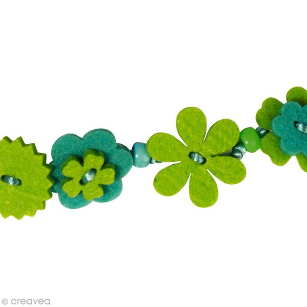 Kit bracelet en feutrine vert et turquoise - Hannah - Photo n°2