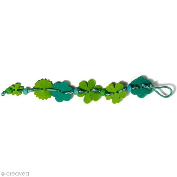 Kit bracelet en feutrine vert et turquoise - Hannah - Photo n°5