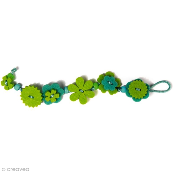 Kit bracelet en feutrine vert et turquoise - Hannah - Photo n°6