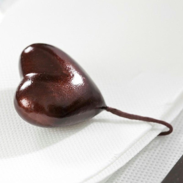 Piquets cœurs irisés chocolat (x2) - Photo n°1