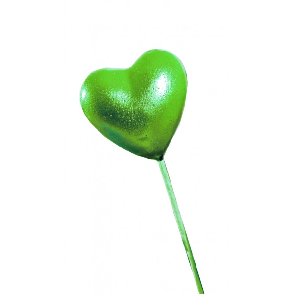 Piquets cœurs irisés vert anis (x2) - Photo n°1