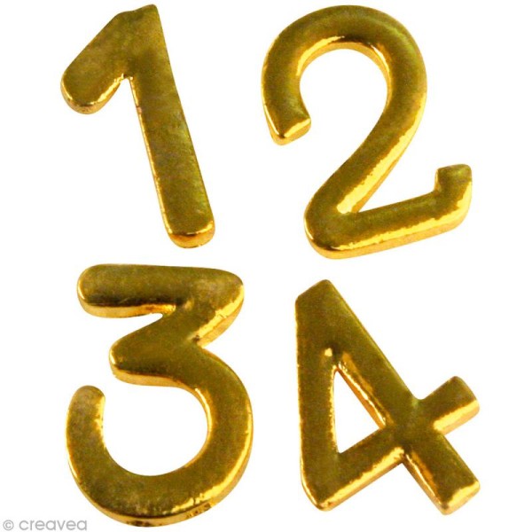 Pique chiffres doré pour décoration de bougie x 4 - Photo n°1