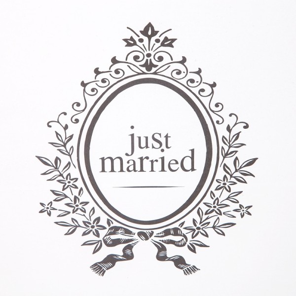 Chemin de table Just Married blanc / argent - Photo n°1