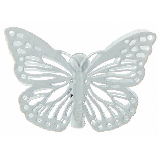 Papillons ciselés sur pince (x4) blanc - Photo n°1