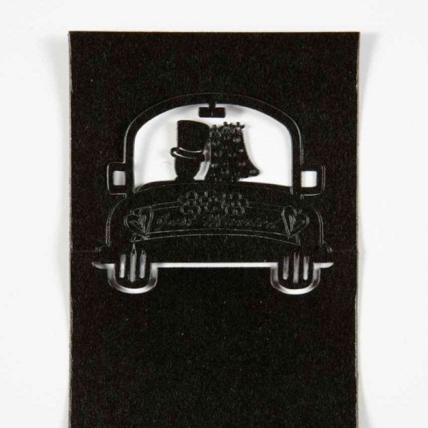 Marque-places voiture de mariés (x6) noir - Photo n°1