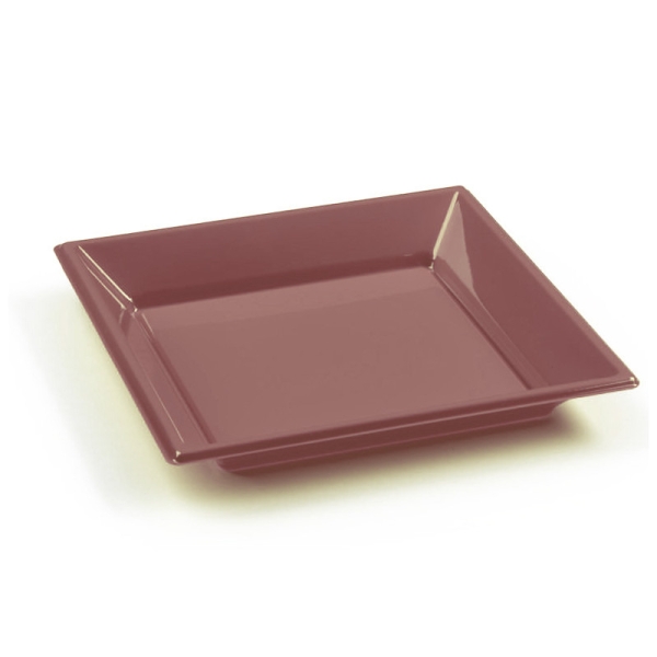 Assiettes  à dessert carrées chocolat (x8) - Photo n°1