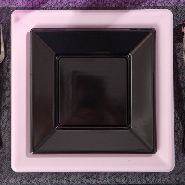 Assiettes à dessert carrées noires (x8) - Photo n°2