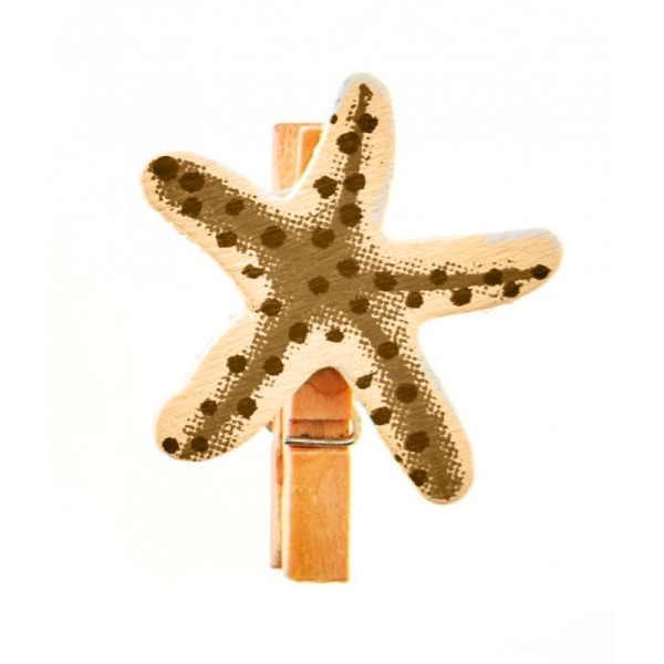 Mini pince étoile de mer (x6) ivoire - Photo n°1