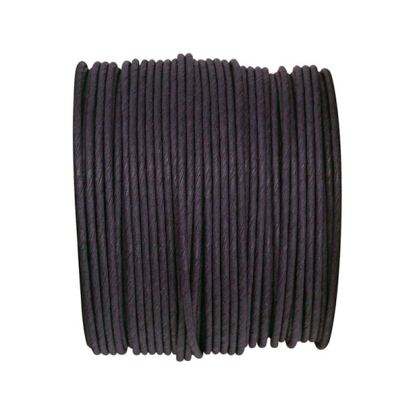 Ruban corde laitonné de couleur noir - Photo n°1
